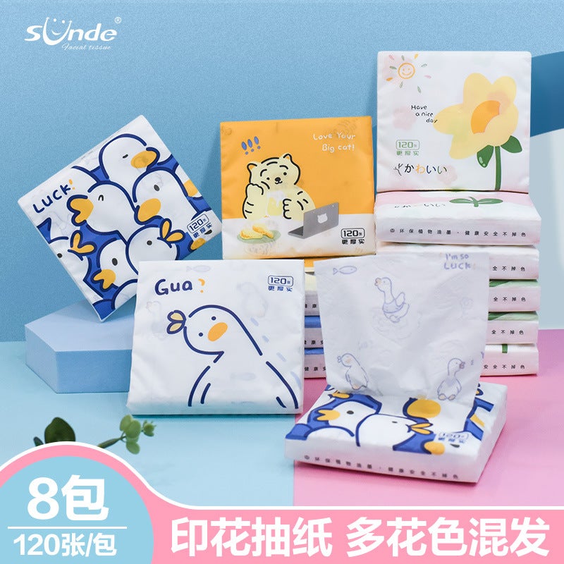 8 Packs Of Printed Tissue Paper, Water-Resistant, Small Portable Packs For Home And Commercial Use, Factory, Absorbent Pull-Out Type - Image 5