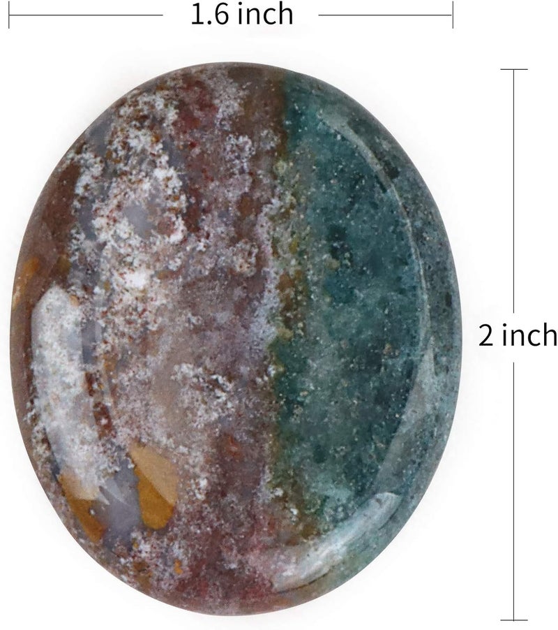 Artistone 20 Ocean Jasper Crystal Thumb Worry Stones for AnxietyPolished Gemstone Chakra Reiki Healing Palm Stones for InspirationMeditationYogaStress - Image 2