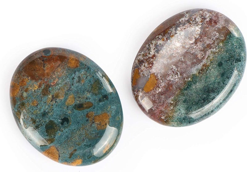 Artistone 20 Ocean Jasper Crystal Thumb Worry Stones for AnxietyPolished Gemstone Chakra Reiki Healing Palm Stones for InspirationMeditationYogaStress - Image 5