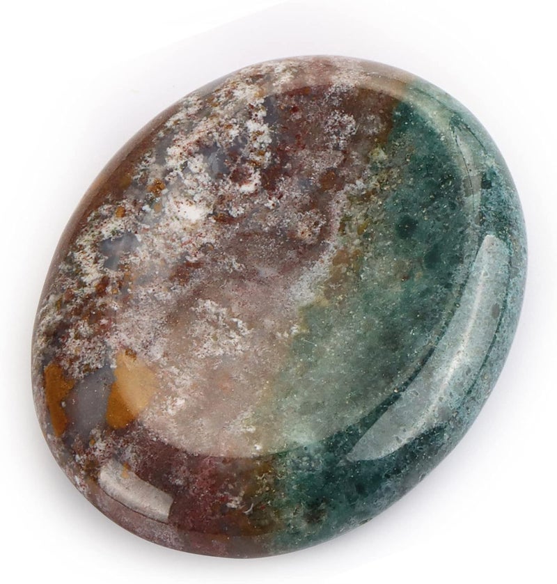 Artistone 20 Ocean Jasper Crystal Thumb Worry Stones for AnxietyPolished Gemstone Chakra Reiki Healing Palm Stones for InspirationMeditationYogaStress - Image 1