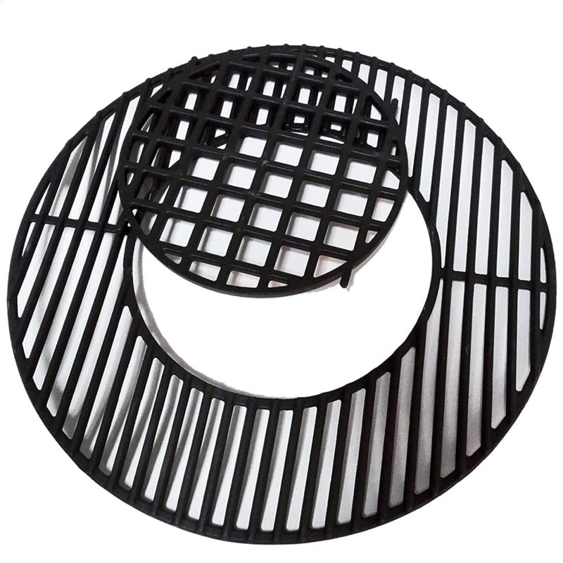 soldbbq 8835 Round Grill Grate for Weber Platinum 22 Kettle Grill Accessories for Weber Gourmet BBQ System Hinged Cooking Gratefor Recteq Bullseye GrillsMastertouch 22 KettleSmokersMatte Cast Iron
