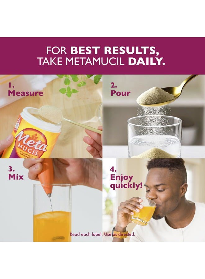 Metamucil 4-in-1 Psyllium Fiber Supplement, Orange, 114 Teaspoons, 1.4 Lbs - Image 5