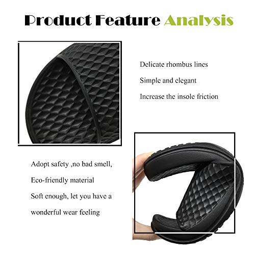 FUNKYMONKEY Mens Bathroom Shower Slippers Indoor Home Beach Non Slip Sandal (7 M US, Black) - Image 4