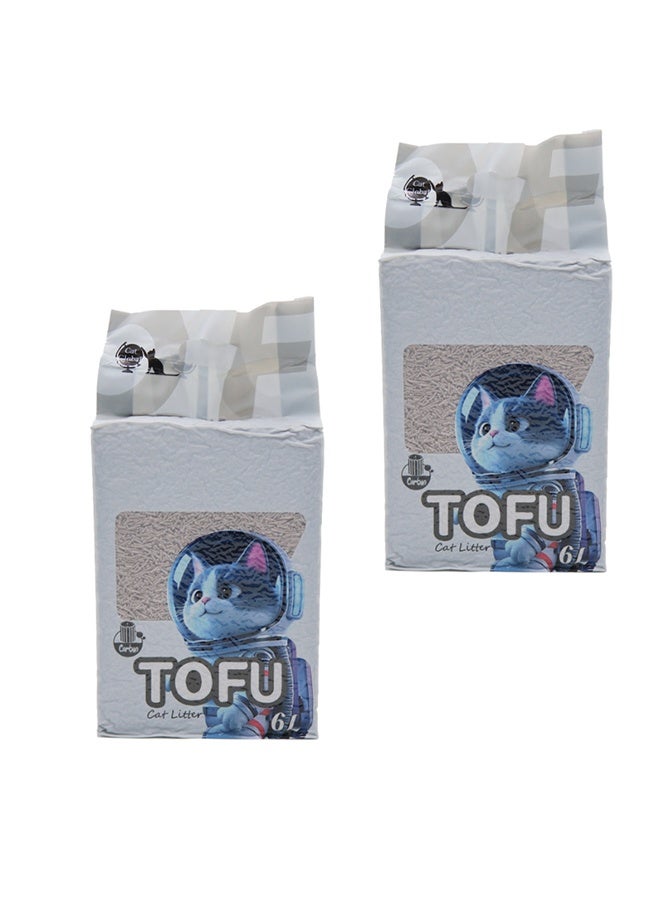 JCB CHIC Tofu Cat Litter Clumping Ultra Absorbent and Fast Drying, 100% Natural Ingredients Litter,Really Dust-Free,Less Scattering (6L×2bag ) - Image 1