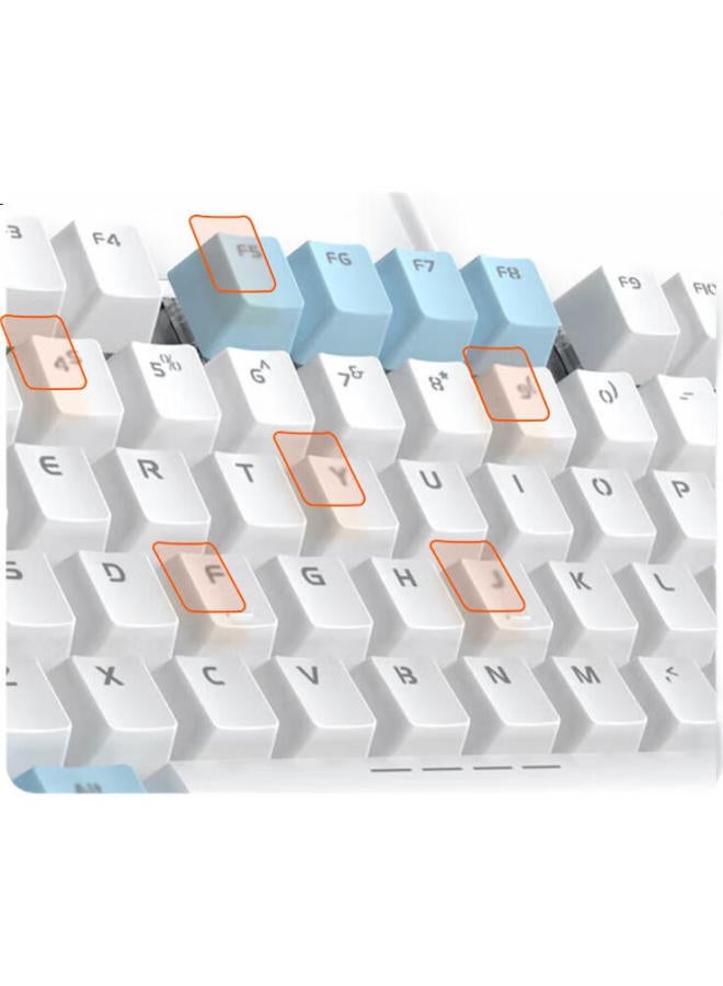 Daryo Dareu Ek815 Mechanical Alloy Keyboard, Wired Keyboard, E-Sports Gaming Keyboard, Multi-Key Anti-Ghosting 108-Key Single Backlight, For Women, White And Blue, Red Switch - Image 2