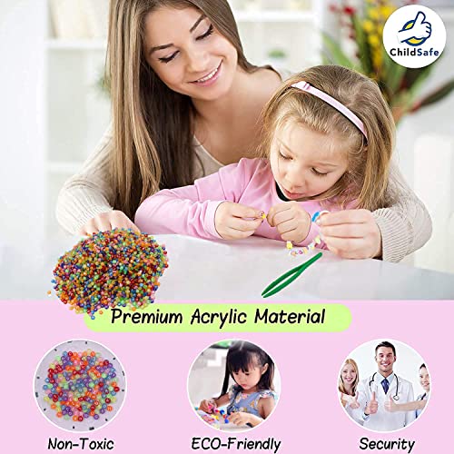 SYGA Beads for Kids Crafts Children's Jewelry Making Kit DIY Bracelets Necklace Hairband and Rings Craft Kits Birthday for 4, 5, 6, 7-Year-Old Little Girls-Multicolor (Round Design 6) - Image 5