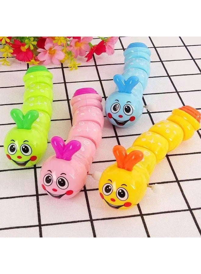 Cartoon Children's Winding Coil Caterpillar Toy Running Winding Simulation Cute Small Animal Kindergarten Gift-Color:[random Color] Clockwork Crawling Caterpillar - Image 1