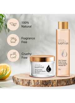 NAMYAA Stretch Marks Care Combobody Oil With Body Butter For Scars & Stretch Marksanticellulite Stretch Mark Oil Pack Of 2  - Image 5