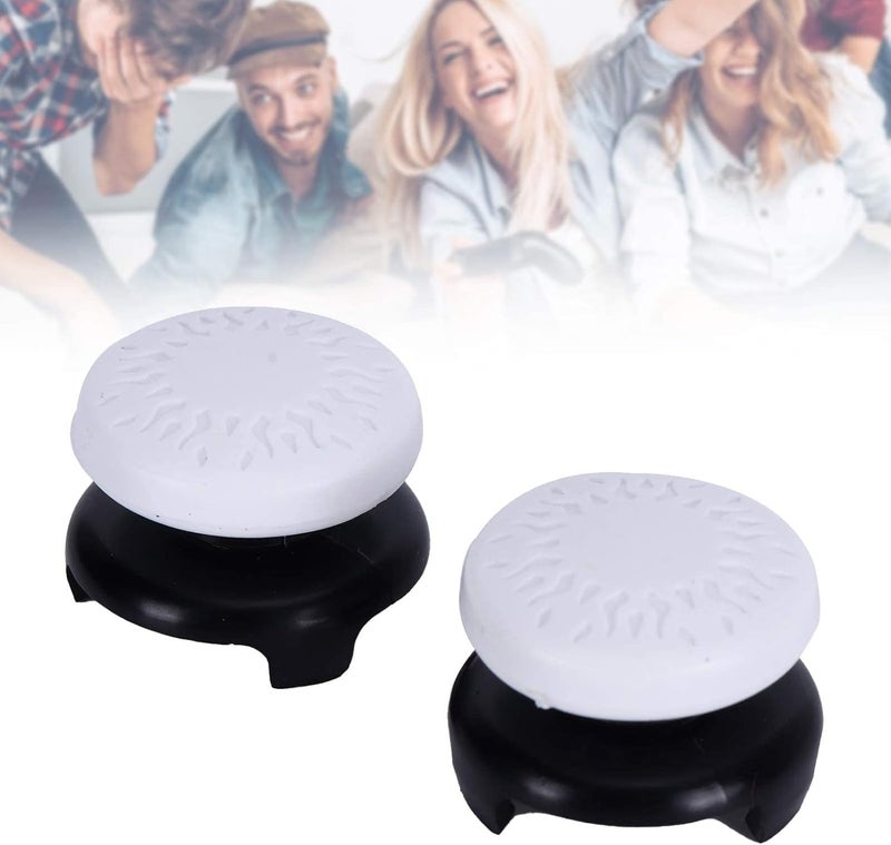 Ashata 2Pcs Thumbstick Extender for 3D Texture Thumb Grip Stick Joystick Thumbstick for Controller (White) - Image 2