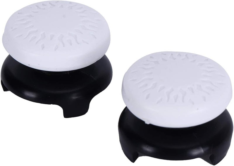 Ashata 2Pcs Thumbstick Extender for 3D Texture Thumb Grip Stick Joystick Thumbstick for Controller (White) - Image 1