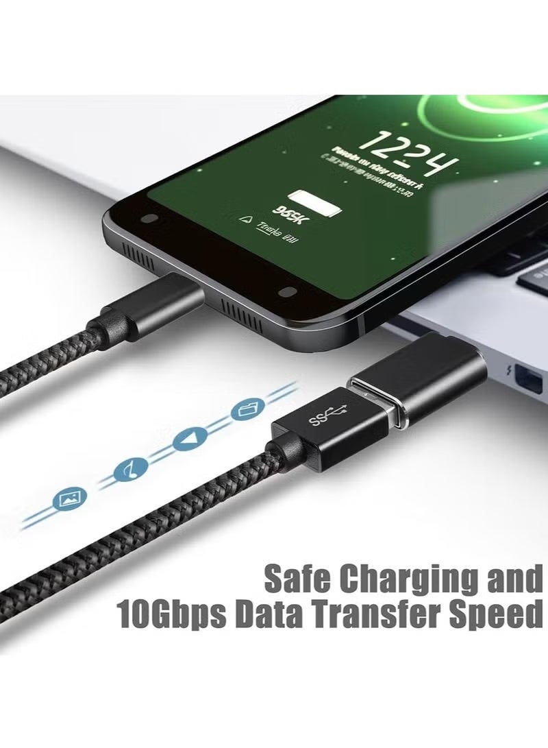 JAJEEK USB C to USB Adapter – Thunderbolt 3 to USB 3.0 OTG Adapter, High-Speed Data Transfer, Compatible with MacBook Pro, Pixelbook, Laptops, Tablets, Smartphones, and Other Type-C Devices, Compact, Durable, Plug-and-Play, Black - Image 3