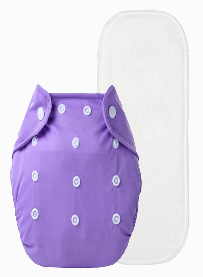 Alya Baby 1 Button Pocket Style Reusable Cloth Diaper With 1 White Microfiber Bamboo (5layers) Wet-Free Insert Pad For Toddlers/New Borns Age 0-24 Months - Image 1