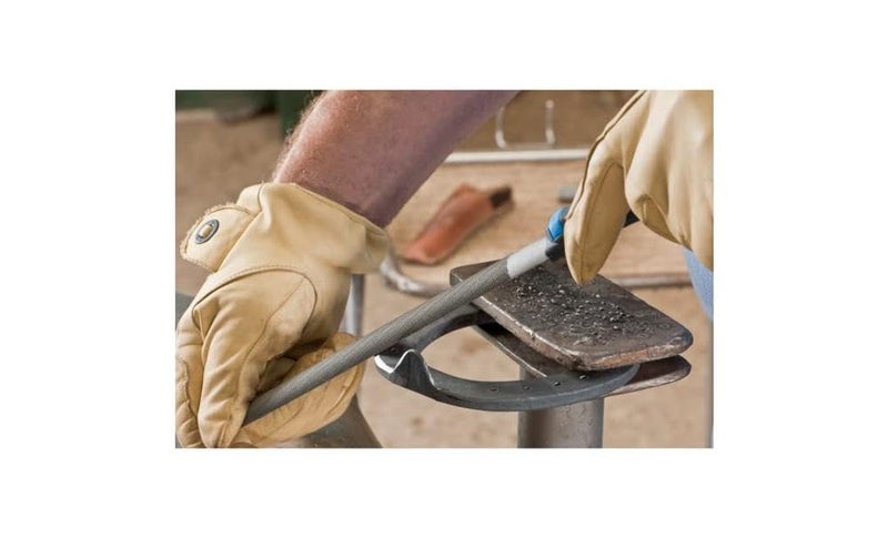 Pferd 8" Half-Round Hand File with Handle, American Pattern, Smooth Cut, Fine, 3/4" Width, 7/32" Thickness - Part 11025P - Image 3