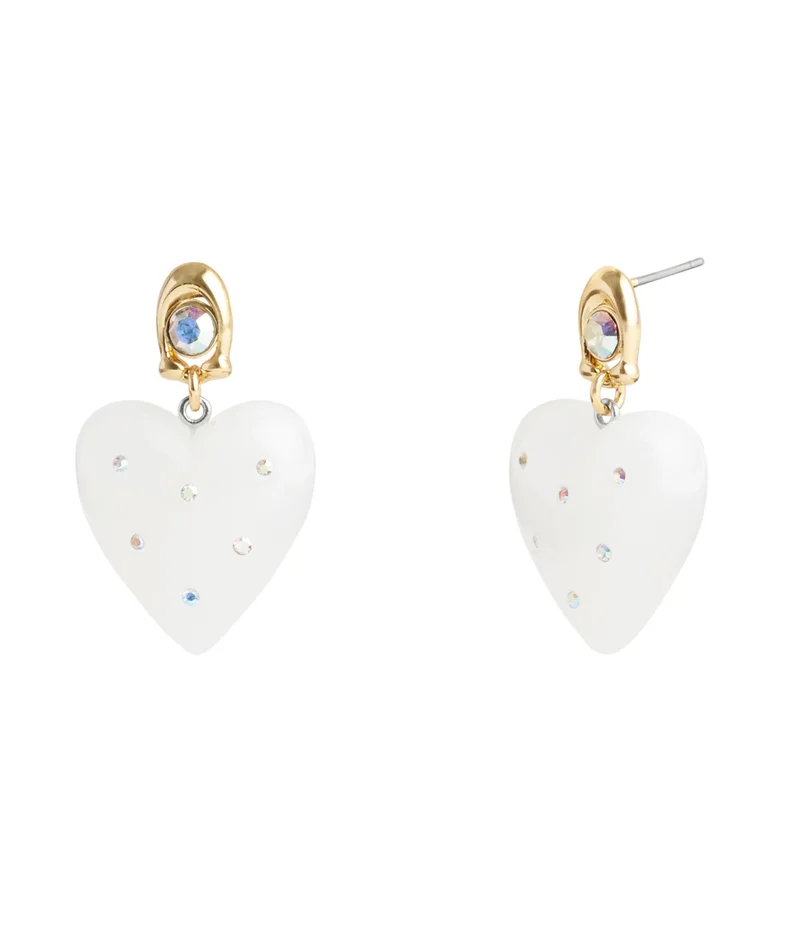 COACH Vintage Charms Signature Puffy Heart Drop Earrings