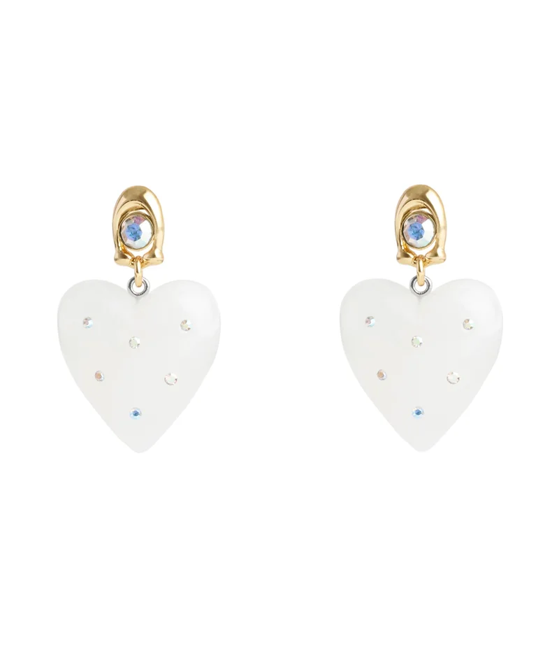 COACH Vintage Charms Signature Puffy Heart Drop Earrings