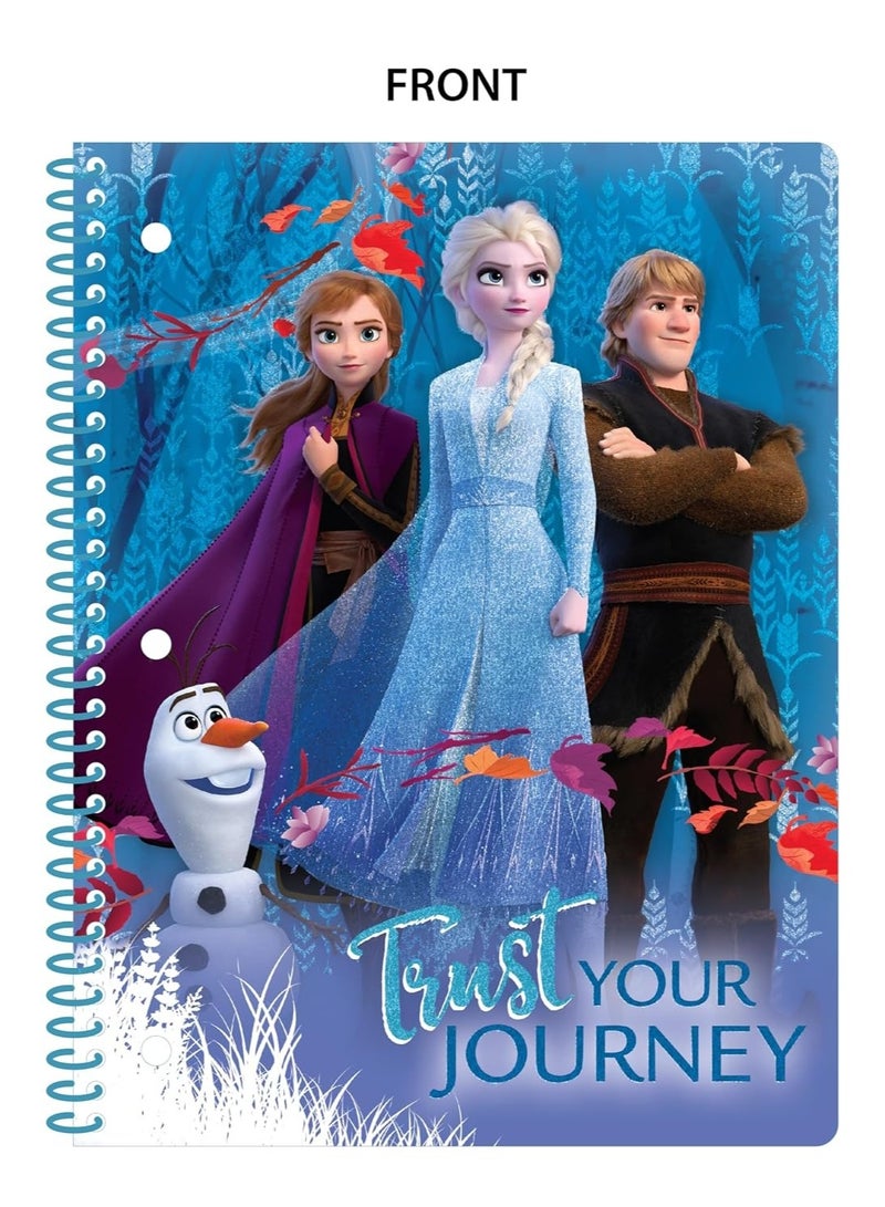 Disney Frozen 2, 1-Subject Spiral Notebook, 70 Sheets, Wide Ruled, 3-Hole Punched - Image 1