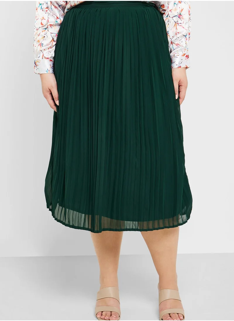 Ella Plus High Waist Pleated Skirt