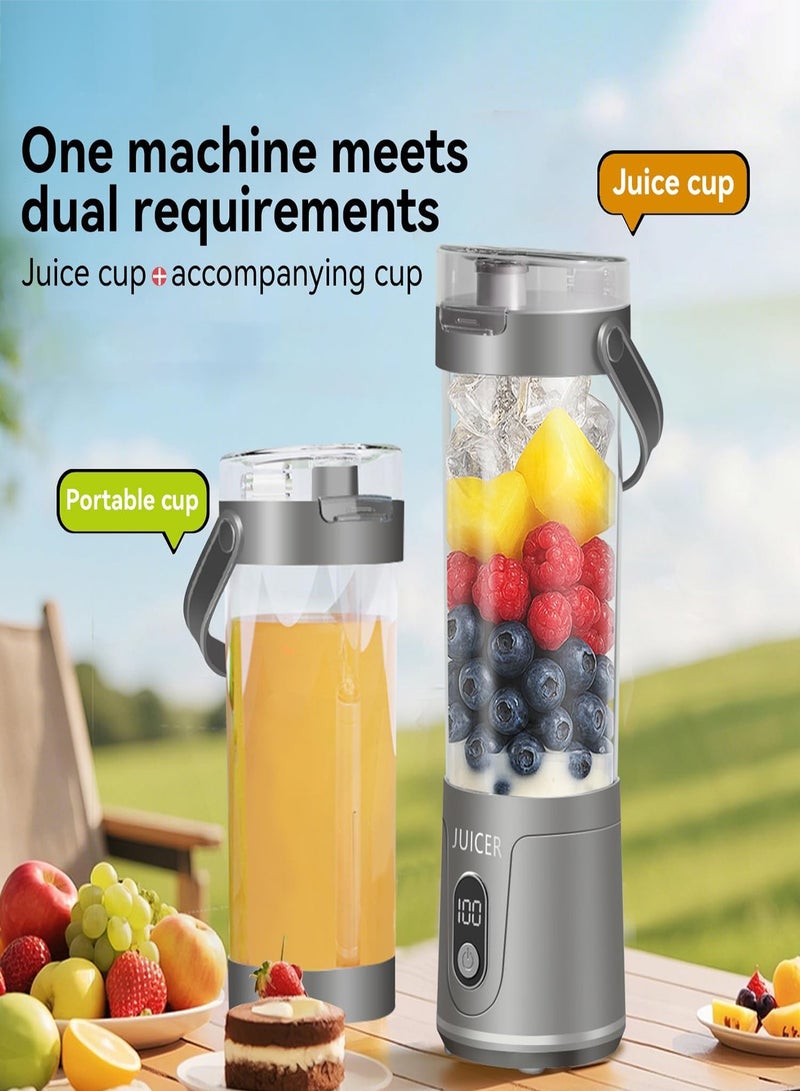 STEELCORE Portable Blender, 600ml USB Rechargeable Personal Blender for Shakes,12-point Blade Mini Blender,Smoothies Waterproof Portable Blender Smoothies, Fresh Juice, Baby Food, Vegetables(grey) - Image 4