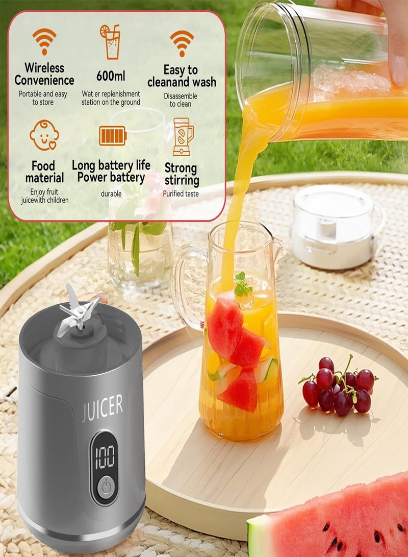 STEELCORE Portable Blender, 600ml USB Rechargeable Personal Blender for Shakes,12-point Blade Mini Blender,Smoothies Waterproof Portable Blender Smoothies, Fresh Juice, Baby Food, Vegetables(grey) - Image 5