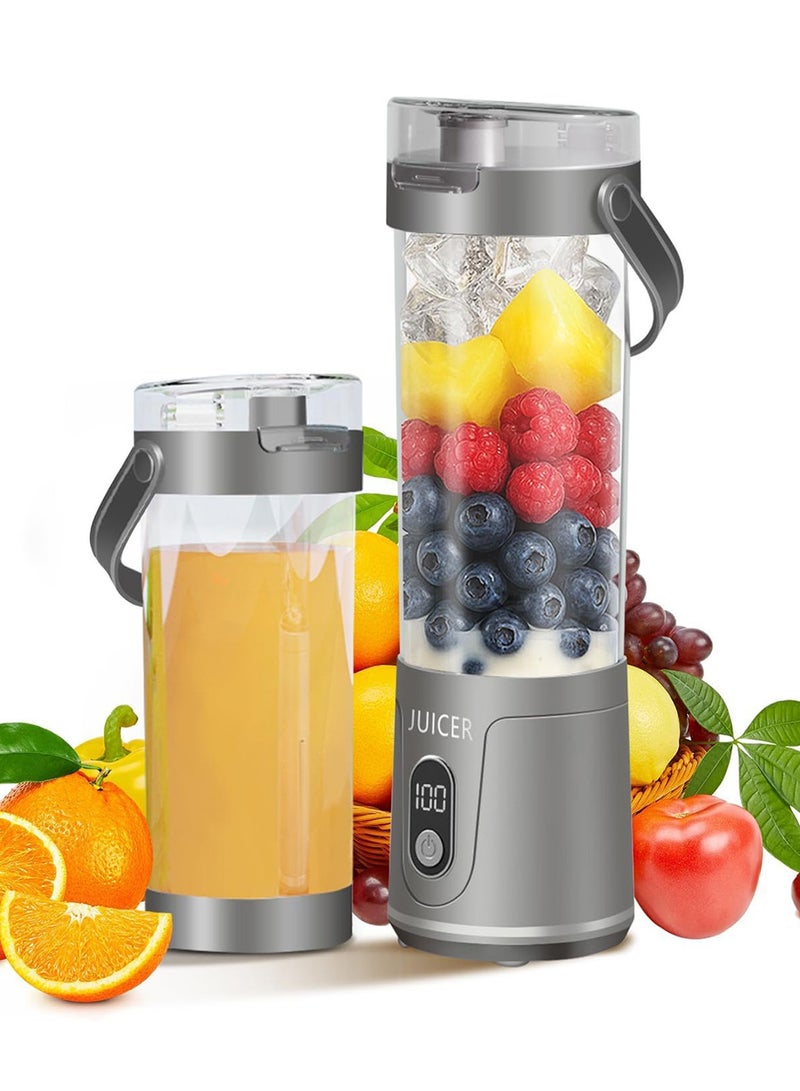 STEELCORE Portable Blender, 600ml USB Rechargeable Personal Blender for Shakes,12-point Blade Mini Blender,Smoothies Waterproof Portable Blender Smoothies, Fresh Juice, Baby Food, Vegetables(grey) - Image 1