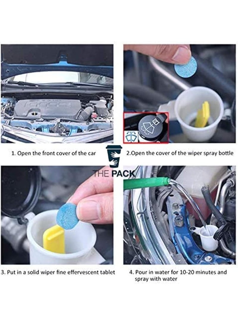 THE PACK Windshield Cleaner Tablets – 1 Tablet Makes 4 Liters of Windshield Cleaning Fluid, Powerful Car Glass Cleaner Dissolving Discs for Hard Stains, Clear Visibility & Precision Cleaning (10 Tablets) - Image 4