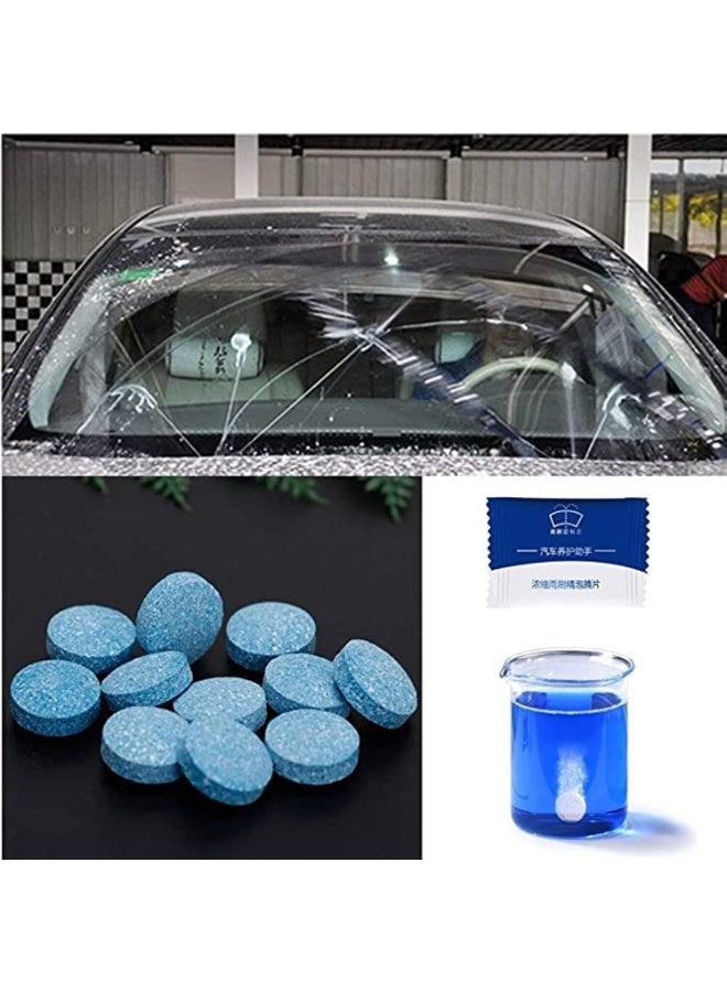 THE PACK Windshield Cleaner Tablets – 1 Tablet Makes 4 Liters of Windshield Cleaning Fluid, Powerful Car Glass Cleaner Dissolving Discs for Hard Stains, Clear Visibility & Precision Cleaning (10 Tablets) - Image 1