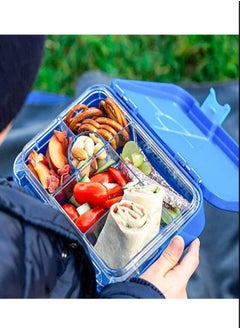 Arabest Children's Bento Lunch Box with 6 Compartments - Leak Proof Lunch Box for Boys, Girls, BPA-Free, Microwave Dishwasher Safe, Lunch Box for School (Blue)  - Image 4