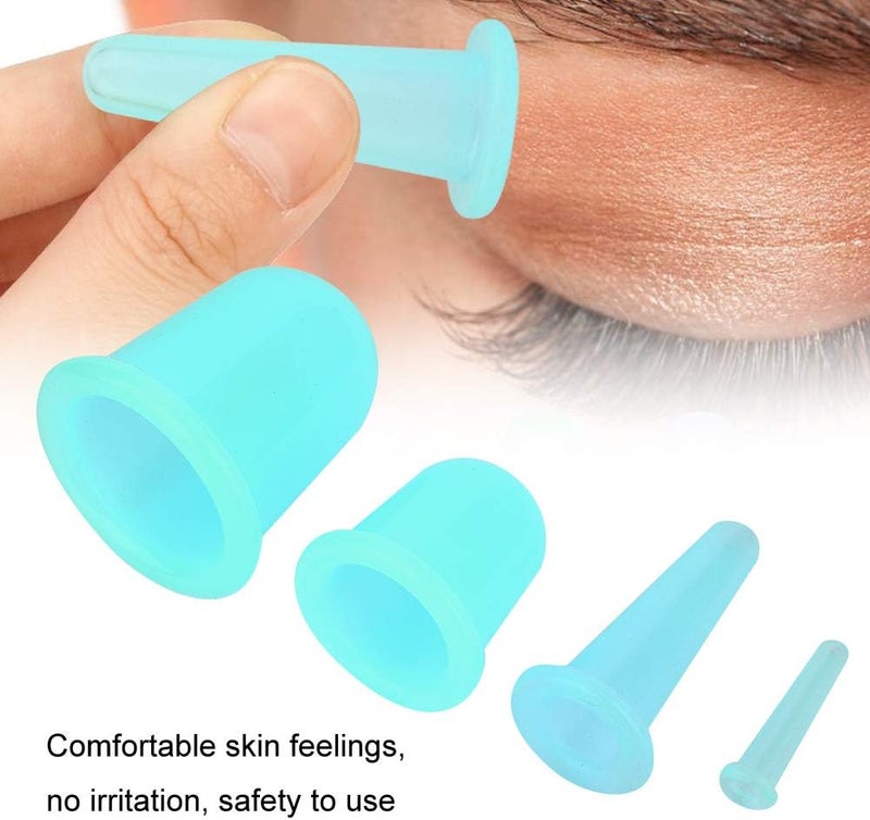 4-piece silicone facial massage suction cup set, facial skin tightening and lifting suction cup glass - Image 2