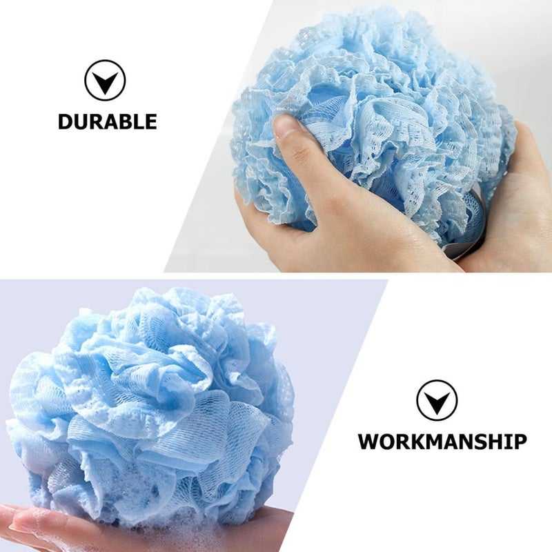 Mesh Bath Sponge Pouf 3 Pack Exfoliating Body Scrubber for Women Men Bath Accessories - Image 4