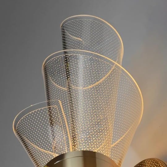 The Decor Wick Led Acrylic Modern Golden Metal Wall Light for Restaurant, Bedroom, Living Room, Bedside, Cafe, Bar, Corridor, Balcony & Home Decor |Minimalist Acrylic Metal Glass Shade Wall Sconces - Image 5