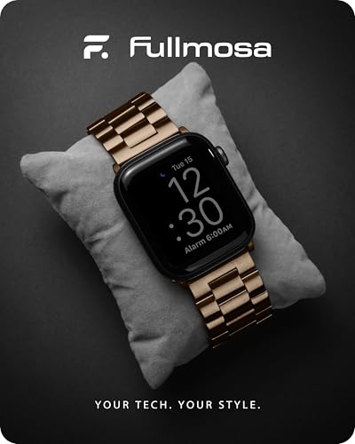 Fullmosa Metal Band Compatible with Apple Watch Bands 41mm 40mm 38mm iWatch Band with Case for Apple Watch Series 9 8 7 6 5 4 3 2 1 SE321 Golden Coffee - Image 3