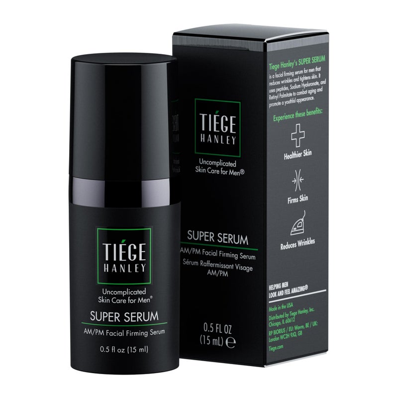 Tiege Hanley AntiAging Face Serum SUPER SERUM 1Pack Skin Tightening Facial Serum for Men Mens Serum For Face with Sodium Hyaluronate Retinyl Palmitate for Smoother Tighter Skin 05 Fl Oz