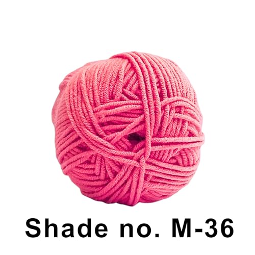 VCR 4ply Flamingo Pink Yarn, 100 Grams Hank, 190 Meters Length, Acrylic Ball for Crochet and Knitting, Soft Crosia Threads, Pack of 1 Yarn, Suitable for DIY Crafts - Image 2