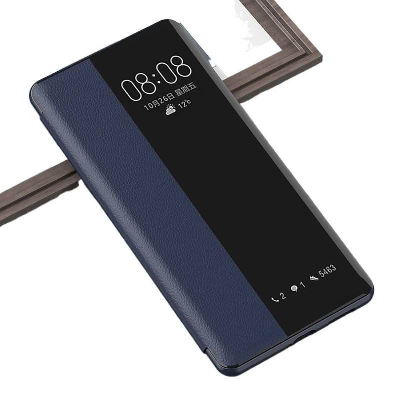 MS غطاء واقي بملمس جلد لـ iPhone 15 / 15 Plus / 15 Pro / 15 Pro Max مع حماية من السقوط وتغطية كاملة مع مقاوم للصدمات مع غطاء قابل للطي مع أسلوب تجاري باللون أزرق للعمل والمكتب باللون. - Image 1
