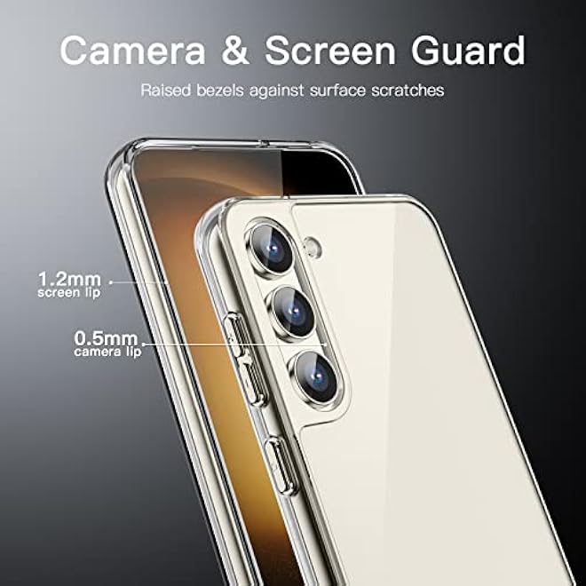 JETech Case for Samsung Galaxy S23 5G 61Inch NonYellowing Shockproof Bumper Protective Phone Cover AntiScratch Hard PC Back Clear - Image 5