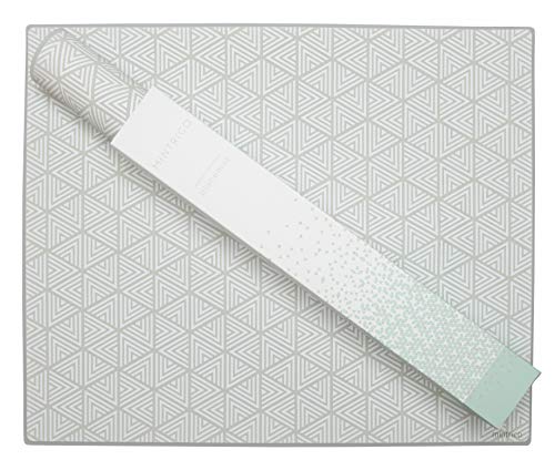Mintrico placemat for Dining Table Set of 2 Silicone Heat Resistant Non Slip (2, White Triangle) … - Image 1