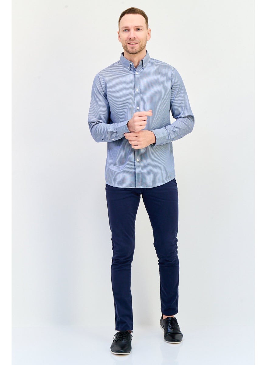 English Laundry Men Regular Fit Micro Stripe Long Sleeves Casual Shirt, Multicolor  - Image 4