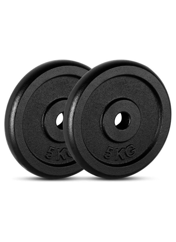 COMMANDO Pair of 5kg Iron Weight Plates (2 Pieces)  - Image 1