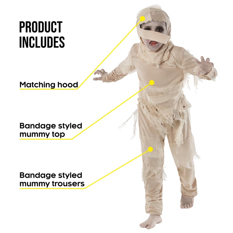 Morphsuits Kids Mummy Costume for Boys and Girls, Halloween Mummy Outfit, Spooky Costume for Kids, Fun Dress-Up, Medium - Image 2