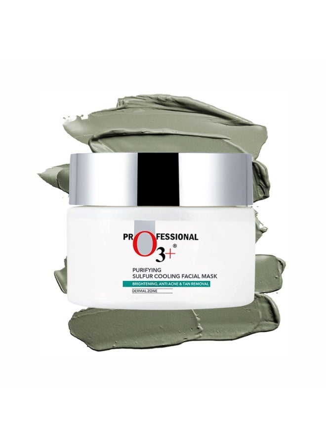 O3+ Purifying Sulfur Cooling Facial Mask with Organic Willow Bark and Mint for Acne Mark Removal and Radiant Glow, 50g - Image 4