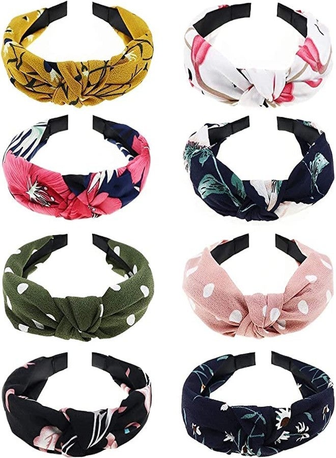 VSAKSH 3 Pcs Multicolor Headbands Women Hair Head Bands - Accessories Cute Boho Beauty Fashion Hairbands Girls Cross Vintage Head Hair Bands Knotted Wide Band (Random Color & Design) - Image 5