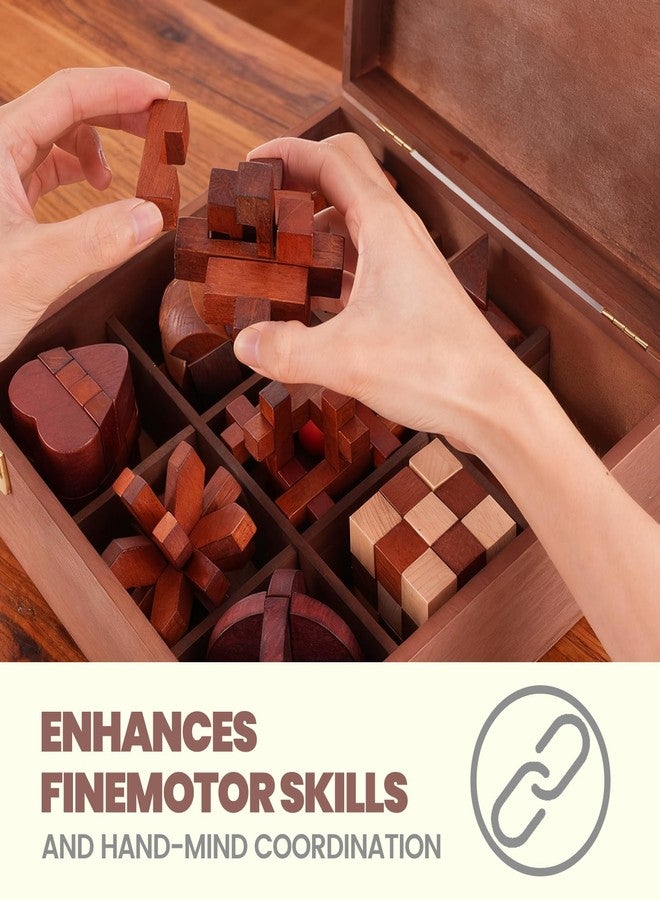 Mytothfy Wooden Brain Teaser Puzzles for Adults - Brain Teaser Puzzles with Wooden Box 3D Puzzle Game Toys for Adults Teens - Unlock Interlocking Puzzle Adult IQ Education Smart Toys - Image 5