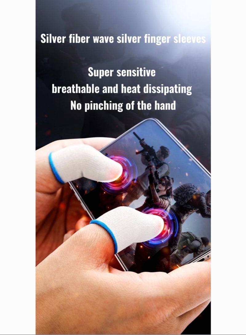 DRAKLAW Silver Fiber Ice Silk Finger Sleeves E-Sports Level  0 Touch Break Superconducting Sensitive Breathable And Antibacterial For Mobile Games/Office 2 Pieces  - Image 2
