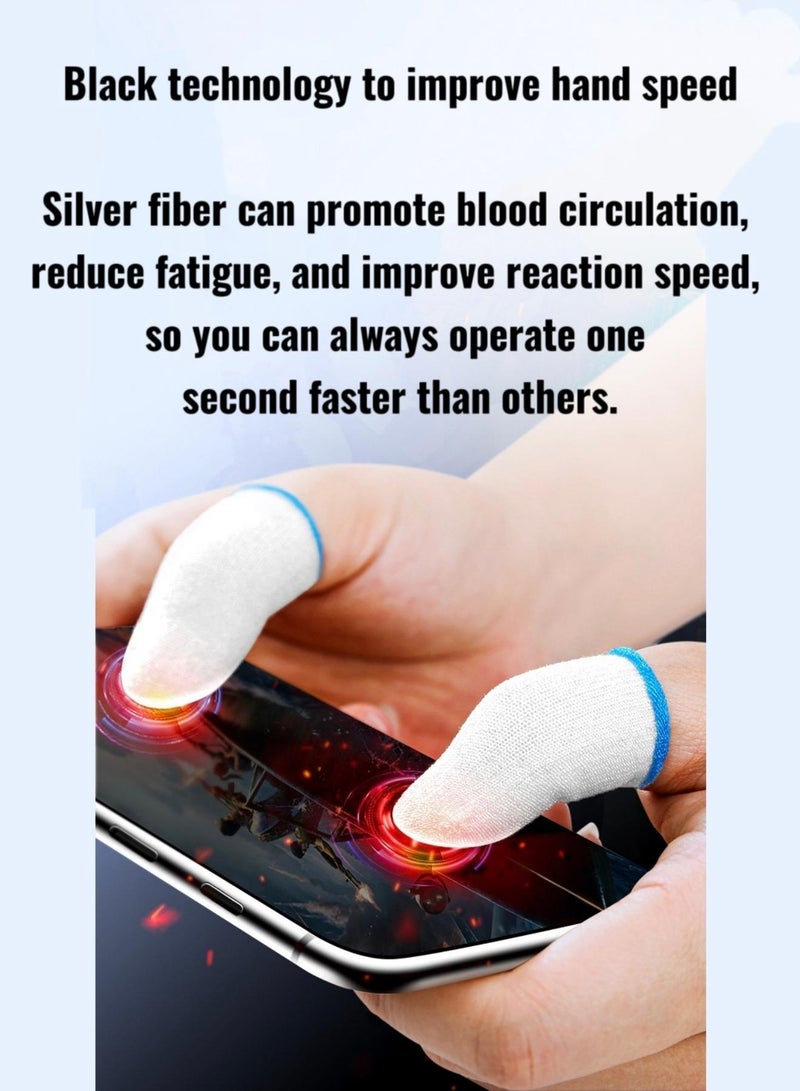 DRAKLAW Silver Fiber Ice Silk Finger Sleeves E-Sports Level  0 Touch Break Superconducting Sensitive Breathable And Antibacterial For Mobile Games/Office 2 Pieces  - Image 5