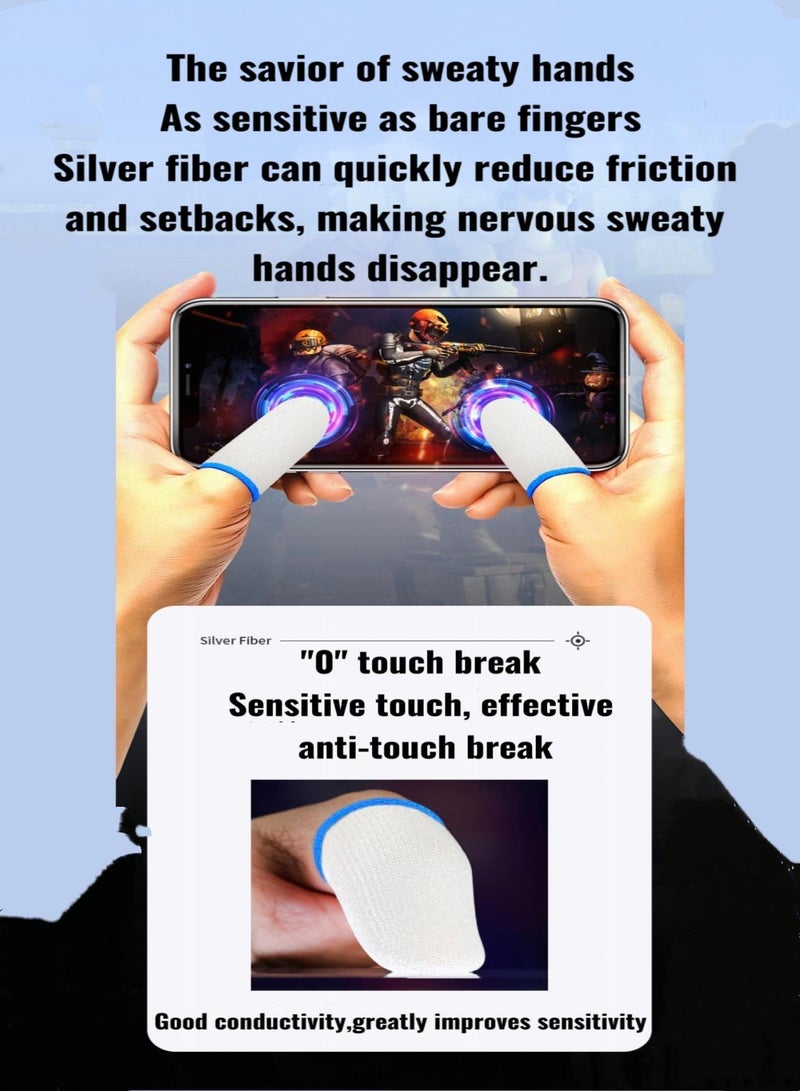 DRAKLAW Silver Fiber Ice Silk Finger Sleeves E-Sports Level  0 Touch Break Superconducting Sensitive Breathable And Antibacterial For Mobile Games/Office 2 Pieces  - Image 4