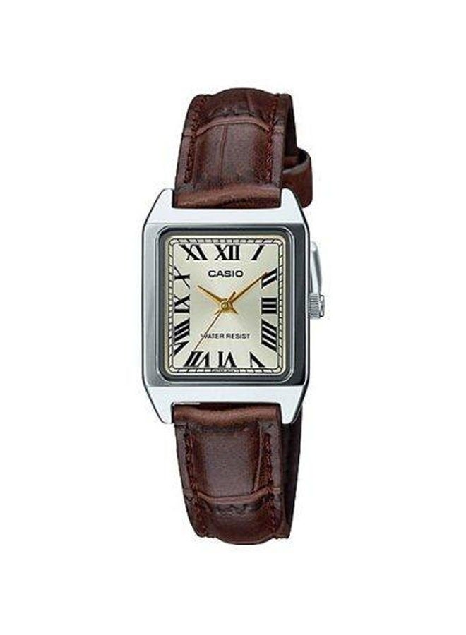 CASIO Women's Leather Analog Wrist Watch LTP-V007L-9BUDF - 22 mm - Brown - Image 1