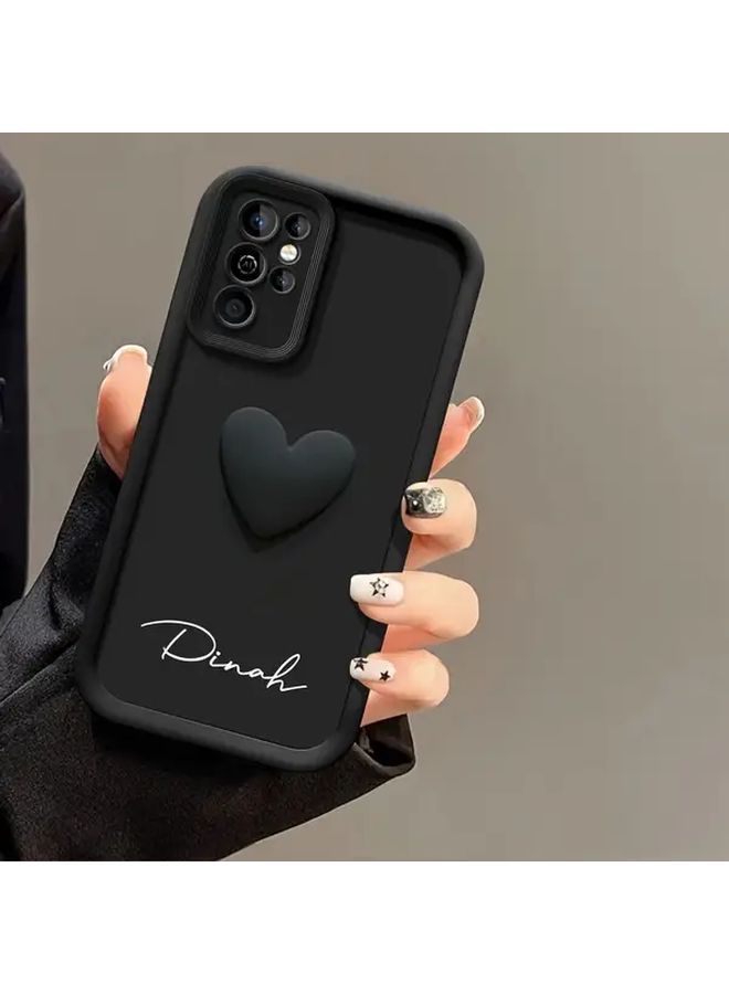 Customized 3D Heart Luxury Soft Case Compatible With Galaxy S24 Ultra In Black - Image 3