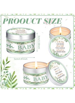 Mtlee MTLEE 24 Pcs Greenery Style Baby Shower Party Favors Candles Lavender Scented Baby Shower Favors for Guests Rustic Tea Lights Candles Gender Reveal Candle for Baby Shower Return Gifts Girl Boy  - Image 2