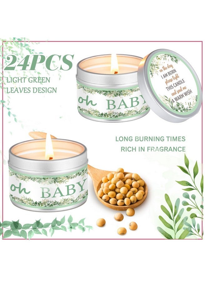 MTLEE 24 Pcs Greenery Style Baby Shower Party Favors Candles Lavender Scented Baby Shower Favors for Guests Rustic Tea Lights Candles Gender Reveal Candle for Baby Shower Return Gifts Girl Boy - Image 3