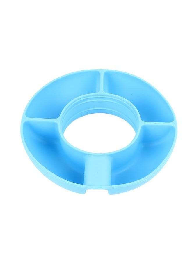 NIBEMINENT Snack Bowl Silicone Round 4 Compartment Reusable Snack Ring for 40 Oz Cup Watching Movies Playing Games Reading Books Blue  - Image 1